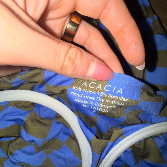 Acacia Swimwear Blue and Green Patterned Swimsuit - Picture 4 of 4